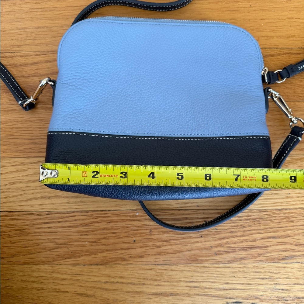 Draper James Two-Tone Light Blue and Navy Leather Crossbody - Picture 10 of 12